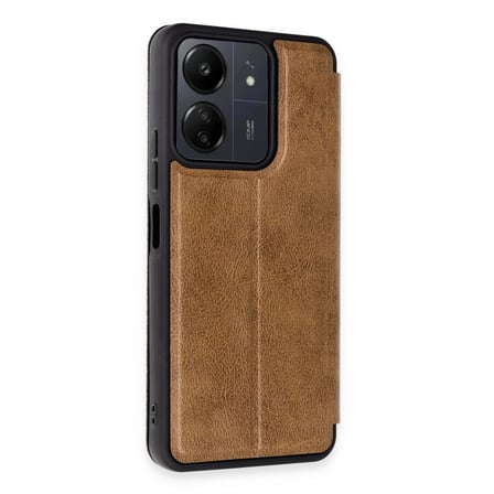 hediyelik Xiaomi Redmi 13c Kılıf Flip Cover - Taba