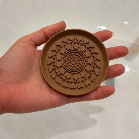 hediyelik 3D Baskı Makyaj Fırçası Temizleme Pedi - Desenli Aparat-Kahverengi