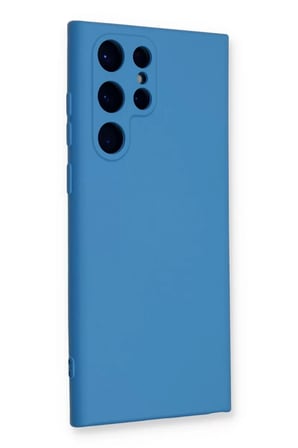 hediyelik Samsung Galaxy S24 Ultra Kılıf Nano içi Kadife Silikon - Mavi