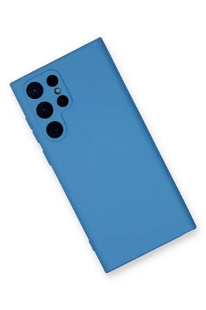 hediyelik Samsung Galaxy S24 Ultra Kılıf Nano içi Kadife Silikon - Mavi
