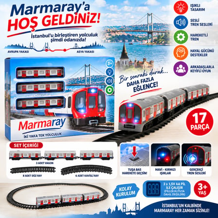 hediyelik 5117 Tren Set Marmaray 17PRÇ.B/O Ses/ışık