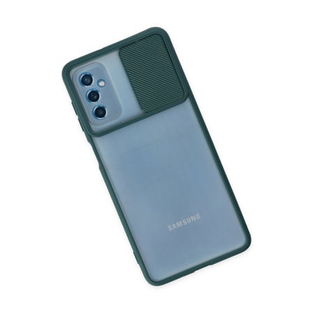 hediyelik Samsung Galaxy M52 5g Kılıf Palm Buzlu Kamera Sürgülü Silikon - Yeşil