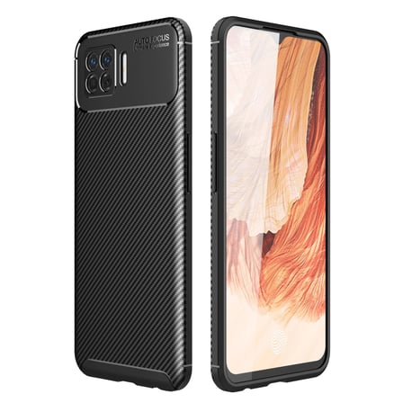 hediyelik Oppo A73 Kılıf Auto Focus Karbon Kapak - Siyah