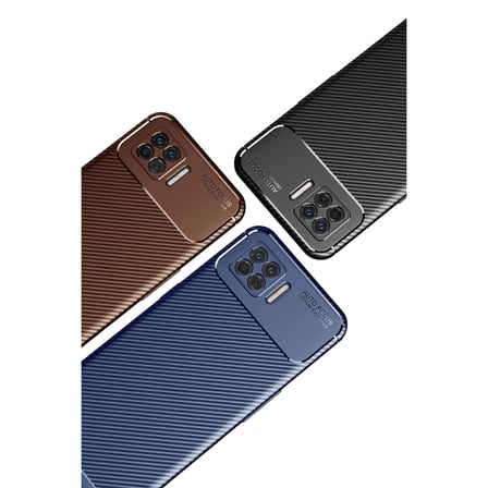 hediyelik Oppo A73 Kılıf Auto Focus Karbon Kapak - Siyah