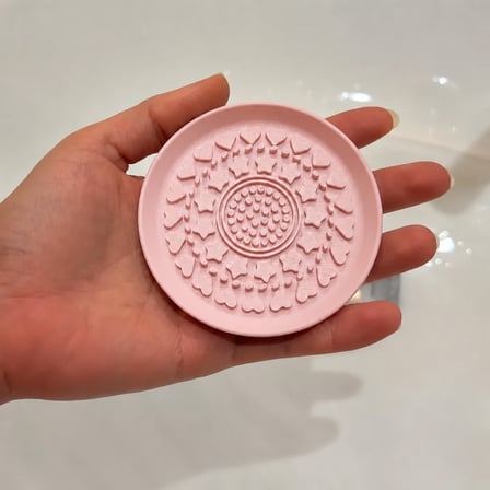 hediyelik 3D Baskı Makyaj Fırçası Temizleme Pedi - Desenli Aparat-Pembe