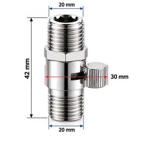hediyelik SN-38122 Metal Çift Dış Dişli Ayarlanabilir Akış Kontrol Vanası