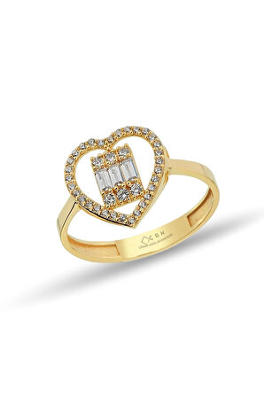 Kalp Baget Altın Yüzük