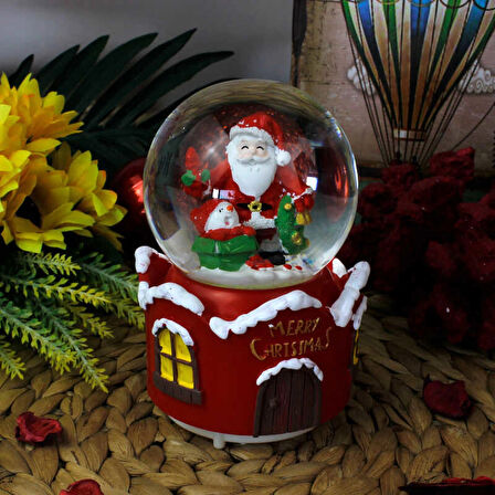 Evlilik Yıl Dönümü Hediyesi Sevgiliye Doğum Günü Hediyesi Yeni Yıl Noel Baba Temalı Sulu Kar Küresi