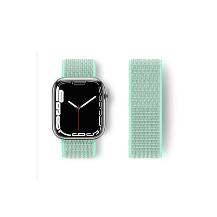 Apple Watch 42mm Hasırlı Cırtcırtlı Kordon - Turkuaz