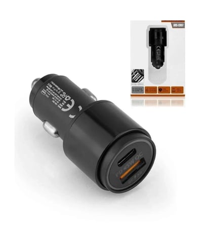 45W PD USB Oto Şarj Kafa Hızlı Şarj Çakmaklık Adaptörü, USBC ve USBA Çıkışlı, iPhone ve Android Uyumlu