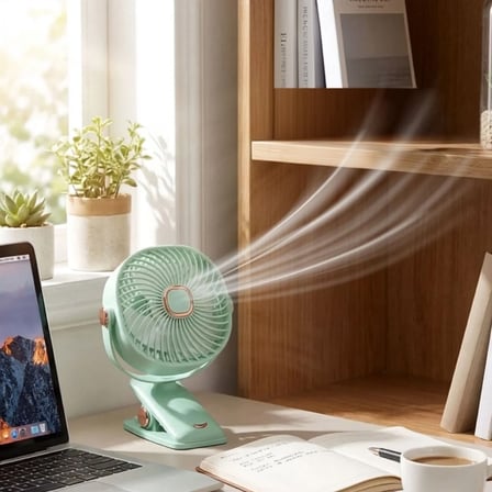 3 Kademeli Mandallı Masaüstü Fan – 360° Tam Tur Dönebilen Oynar Başlıklı Duvara Monte Edilebilen Mini Fan ZB113