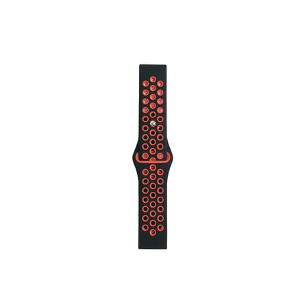 Watch 20mm Spor Delikli Kordon - Siyah-kırmızı