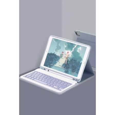 Apple İpad Air 11 (2024) Kılıf Kc01 Smart Klavyeli Tablet Kılıfı - Lacivert
