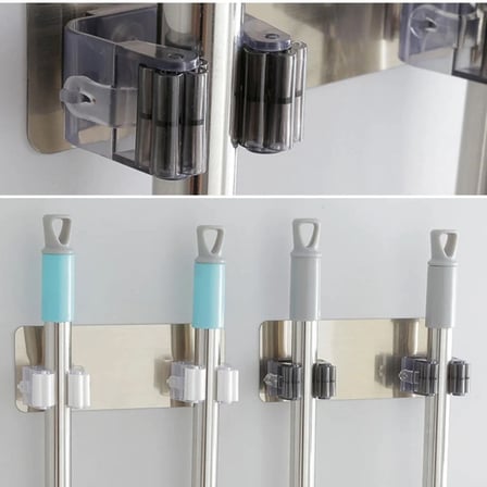 Pratik Organizer 4lü Yapışkanlı Fırça Paspas Mop Fırça Sabitleyici Ergonomik Alet Aparatı