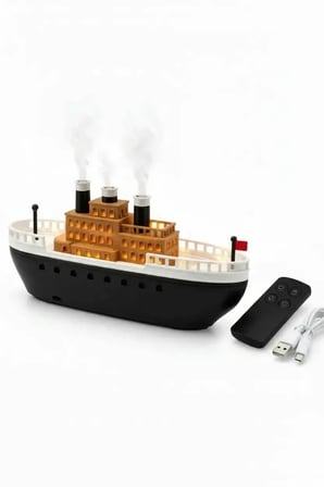 Gemi Model Işıklı Aroma Diffuser, Hava Nemlendirici ve Koku Giderici 250ml