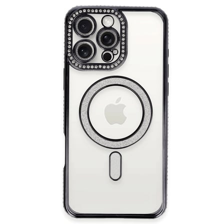 Apple İphone 16 Pro Max Kılıf Joke Simli Magneticsafe Kılıf - Gri