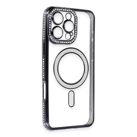 Apple İphone 16 Pro Max Kılıf Joke Simli Magneticsafe Kılıf - Gri