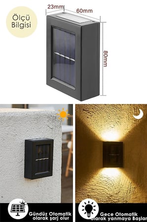 Solar Aplik Çift Taraflı Lamba