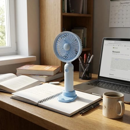 3 Kademeli Masaüstü Fan – Telefon Tutuculu Özellikli Standlı Elde Taşınabilir Mini Fan  EKL29