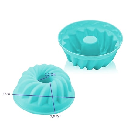 Silikon Göbekli Muffin Cupcake Kalıbı - Sürekli Kullanım Muffin Kek Kalıbı 6 Adet