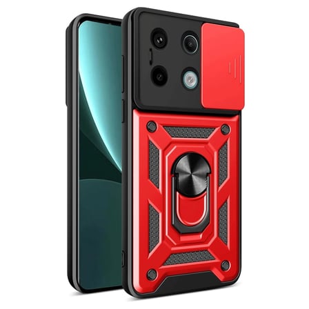 Xiaomi Uyumlu Redmi Note 13 Pro 4g Pars Lens Yüzüklü Silikon - Kırmızı