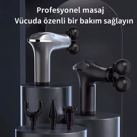 4 Başlıklı Şarjlı Masaj Tabancası Bel Sırt Boyun Bacak Kas Rahatlatıcı