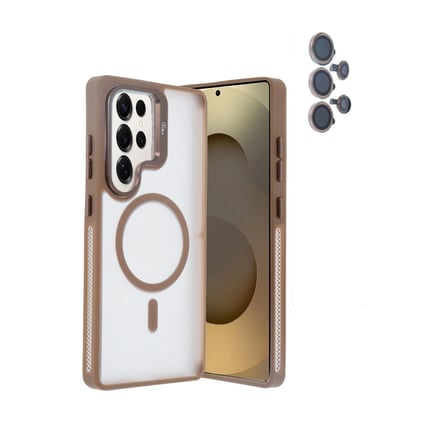 Joko Samsung Uyumlu Galaxy S25 Ultra Flet Lens Magsafe Kapak - Gold