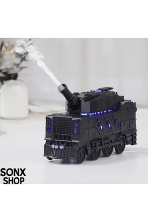 Buhar Efektli Zırhlı Tren Tasarımlı Aromaterapi Hava Nemlendirici – LED Işıklı, Sessiz ve USB Şarjlı