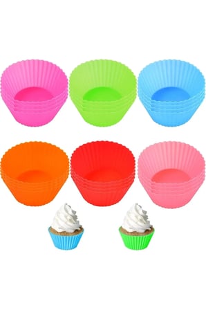 Silikon Muffin Kalıbı - Sürekli Kullanım Muffin Kek Kalıbı 6 Adet