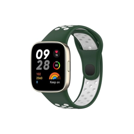 Xiaomi Redmi Watch 3 Spor Delikli Kordon (SAAT DEĞİLDİR) - Haki Yeşil-beyaz