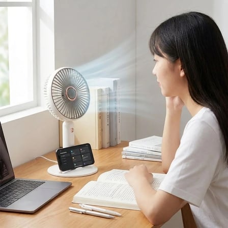 3 Kademeli Masaüstü Fan – Telefon Tutuculu Standlı Taşınabilir Mini Fan ZB161