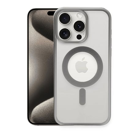 Apple Uyumlu İ̇Phone 15 Pro Max Kılıf Erozi Magsafe Kapak - Gümüş