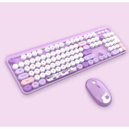 Hello Bear Mor Klavye Mouse Set