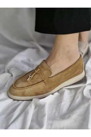 Hakiki Deri Kadın Şık Ve Rahat Loafer Ayakkabı