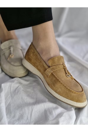 Hakiki Deri Kadın Şık Ve Rahat Loafer Ayakkabı