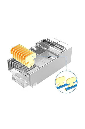 10 Adet Yeni Nesil Metal 3 Micron Gold Plated Cat5/Cat6 RJ45 Konnektörü 8P8C Ethernet Kablo Ucu Jack