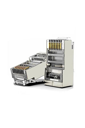 200 Adet Yeni Nesil Metal 3 Micron Gold Plated Cat5Cat6 RJ45 Konnektörü 8P8C Ethernet Kablo Ucu Jack