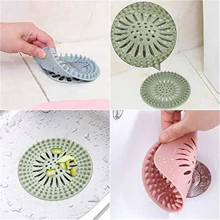 Süzgeçli Silikon Lavabo Ve Küvet Tıkacı Yuvarlak Lavabo Tıkacı Süzgeç Banyo Tıpa Banyo Süzgeç