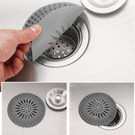 Süzgeçli Silikon Lavabo Ve Küvet Tıkacı Yuvarlak Lavabo Tıkacı Süzgeç Banyo Tıpa Banyo Süzgeç