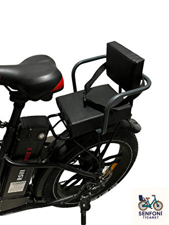 Elektrikli Bisiklet Yan Korumalı Çocuk Koltuğu, Emniyet Kemerli Deri Arka Bisiklet Koltuğu, Sele