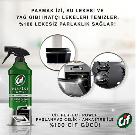 Cif Power Perfect Fırın Ocak Mangal için Sprey Temizleyici 435 ml