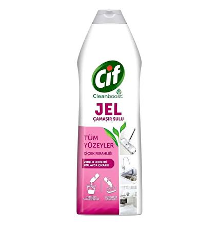 Cif Jel Yüzey Temizleyici Cleanboost Tüm Yüzeyler İçin Leke Çıkarıcı Çamaşır Sulu Çiçek Ferahlığı 750 ML