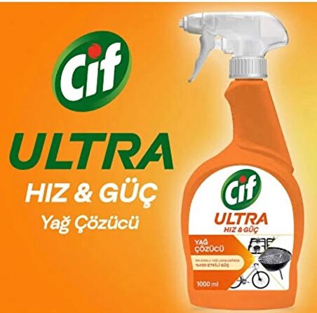 Cif Ultra Hız & Güç Yağ Çözücü Sprey Leke Ve Kir Çıkarıcı 1000 ml