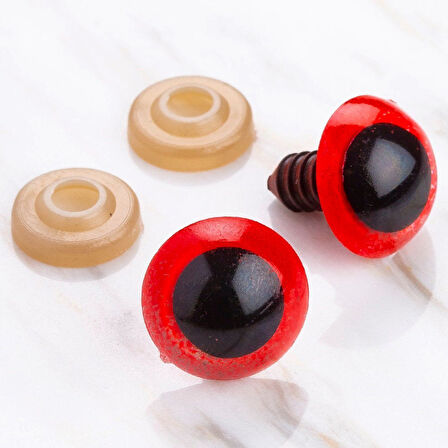 Loren 16 Mm Kırmızı 5 Çift Amigurumi Göz