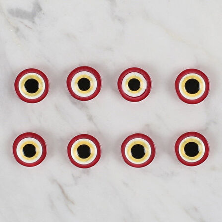 Loren Crafts Kırmızı 8 Li Nazar Boncuğu Düğme - 16