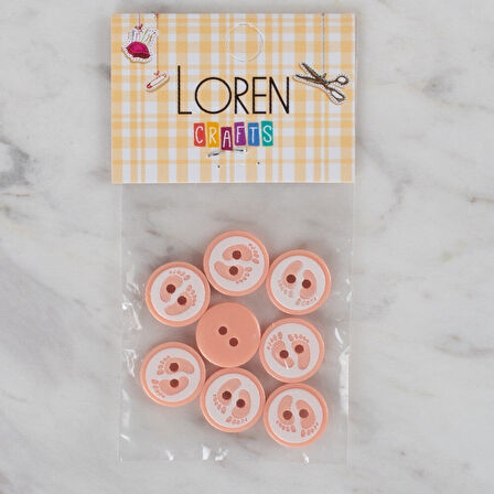 Loren Crafts Yavruağzı 8 Li Ayak Izi Düğme - 434
