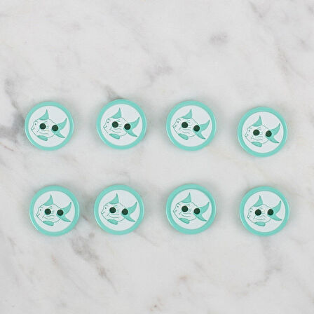 Loren Crafts Yeşil 8 Li Balık Düğme - 578