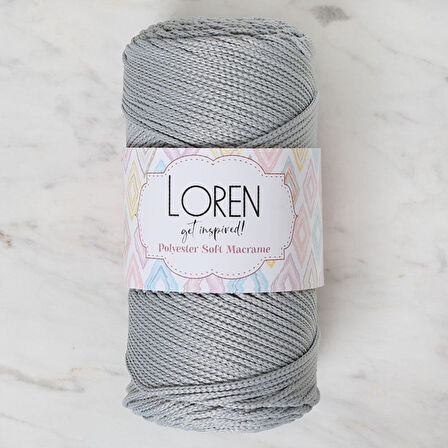 Loren Polyester Macrame Açık Gri El Örgü İpi - Lm036 - 34441