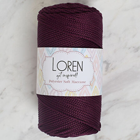 Loren Polyester Macrame Patlıcan Moru El Örgü İpi - Lm038 - 34443