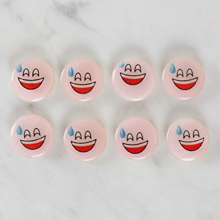 Loren Crafts 8'Li Gülen Yüz Düğme - 1017